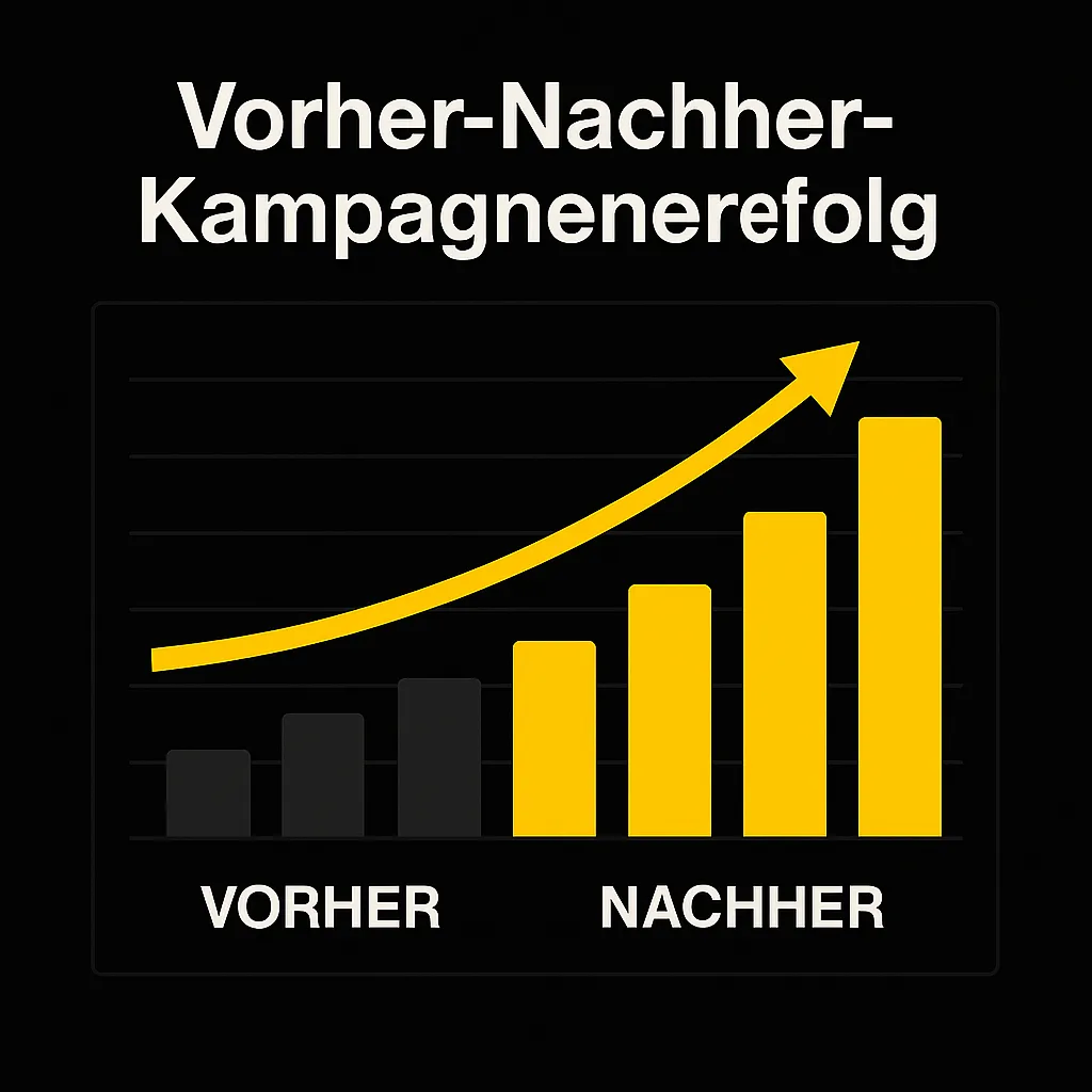 Balkendiagramm zum Vorher-Nachher-Kampagnenerfolg bei Apalion AG – zeigt steigenden ROI durch datenbasierte Optimierung