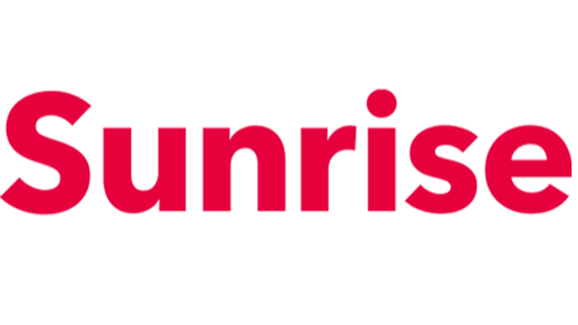Sunrise Logo in kräftigem Rot auf transparentem Hintergrund für lokale Marketingkampagne