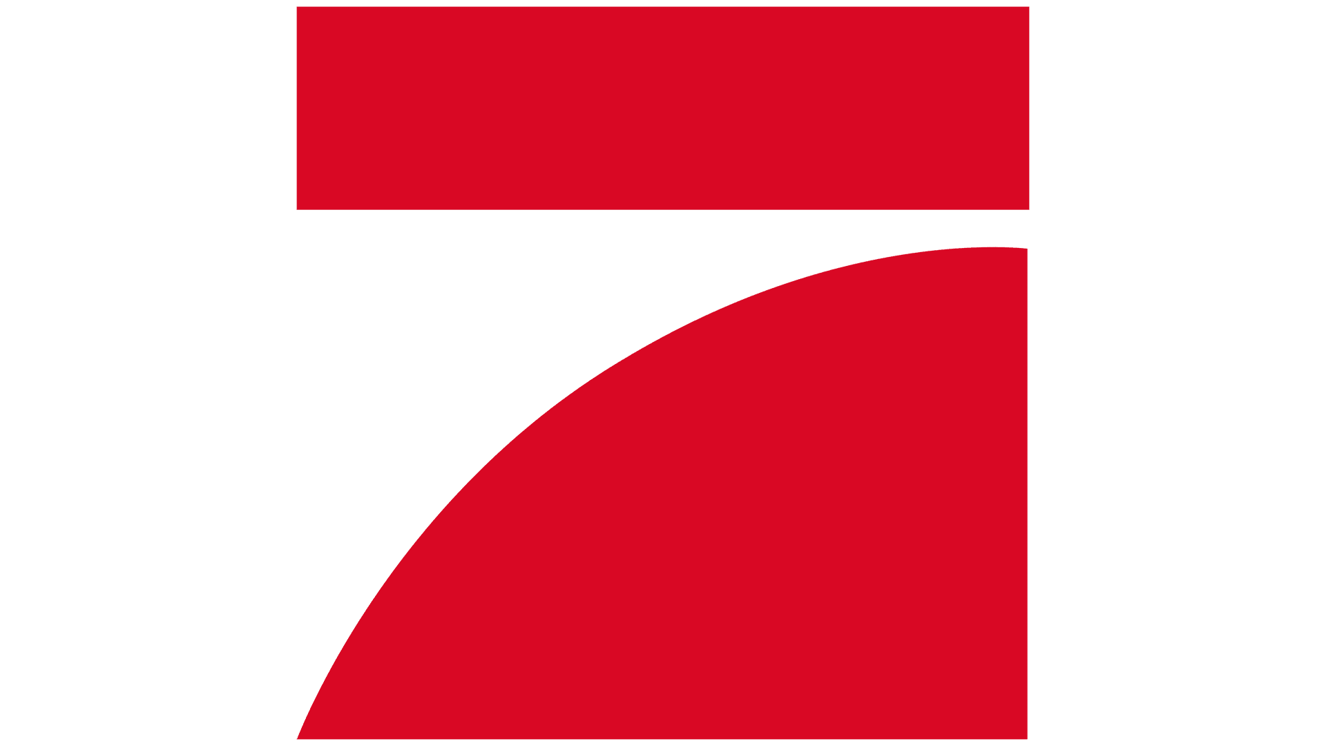 ProSieben Logo in Rot mit ikonischer Sieben für deutschen TV-Sender und Unterhaltungsmarke