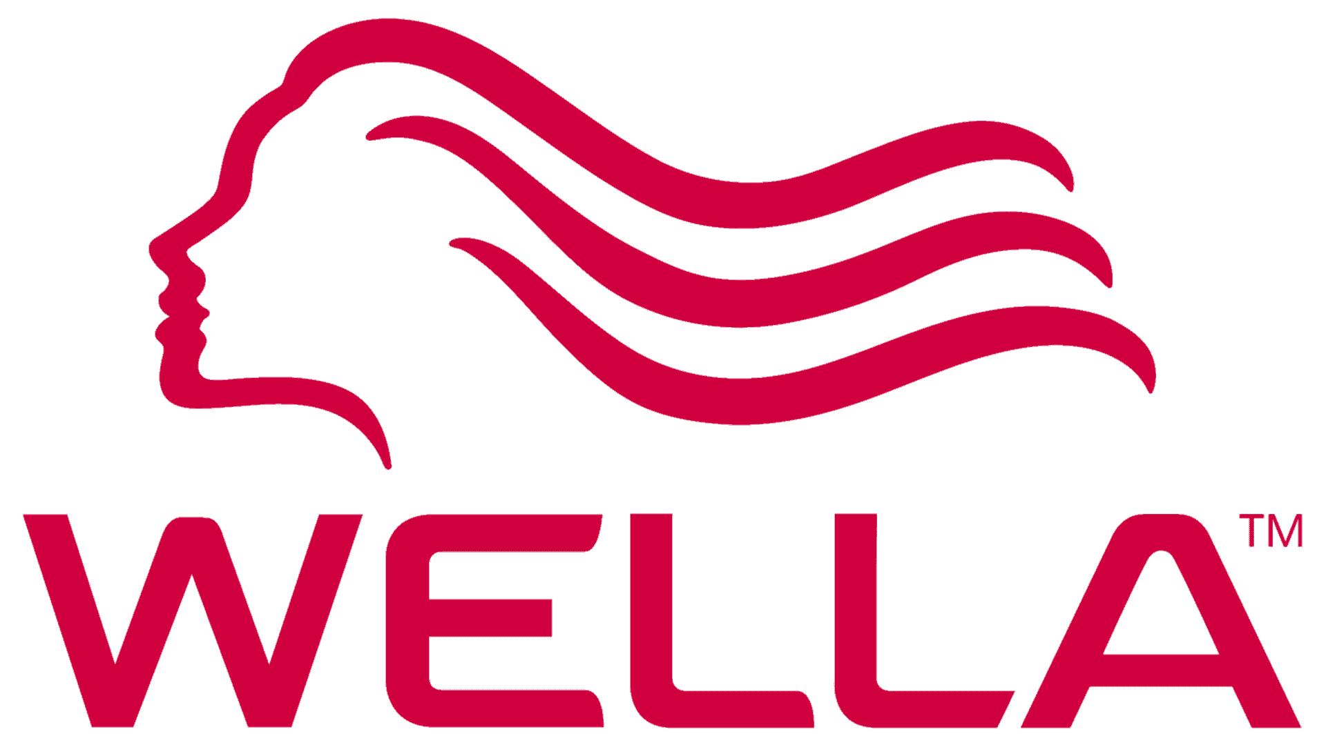 WELLA Logo mit stilisiertem Frauenkopf in Rot als Symbol für professionelle Haarpflege und Kosmetik