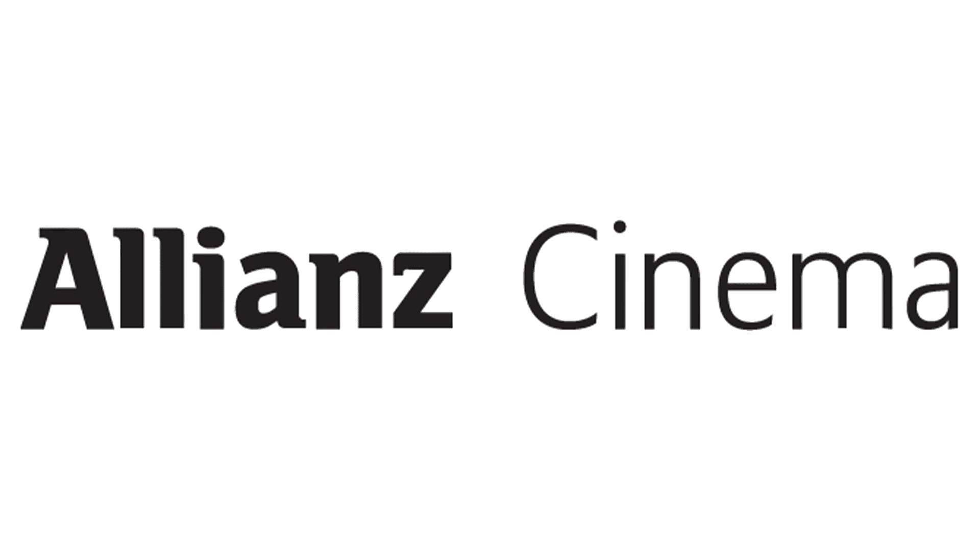 Allianz Cinema Logo in schwarzer Schrift auf transparentem Hintergrund für Event-Marketing und Sponsoring